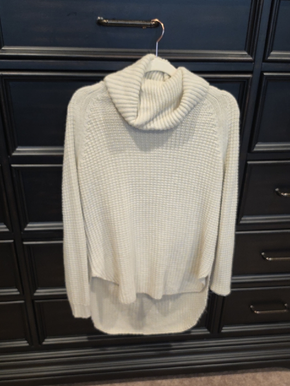 Merona Cream Cowl Neck Sweater - Ribbed Knit Pullover Size M